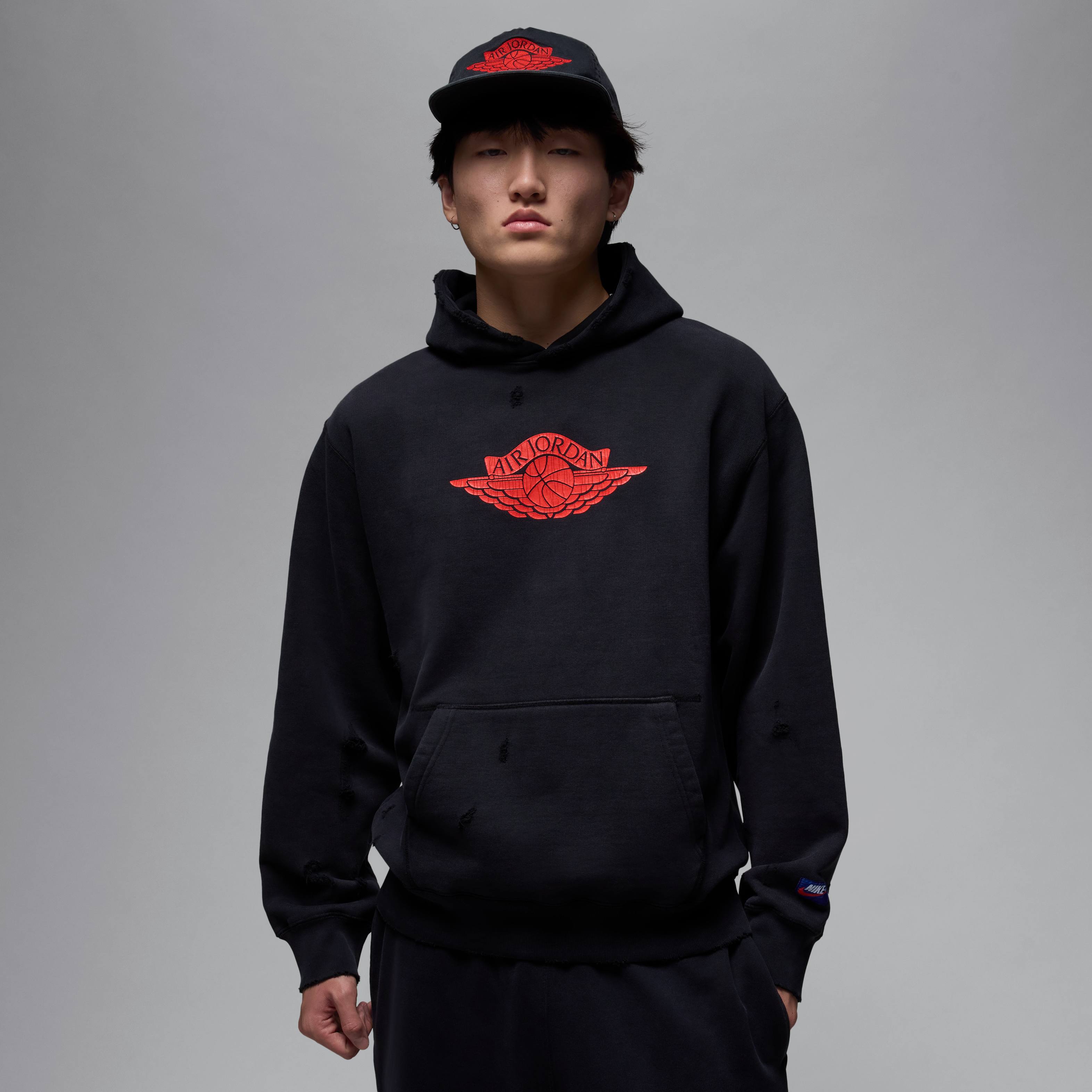 Nike Air Jordan Buzo Nike Rojo Y Negro Sudadera Nike Niño – Talla
