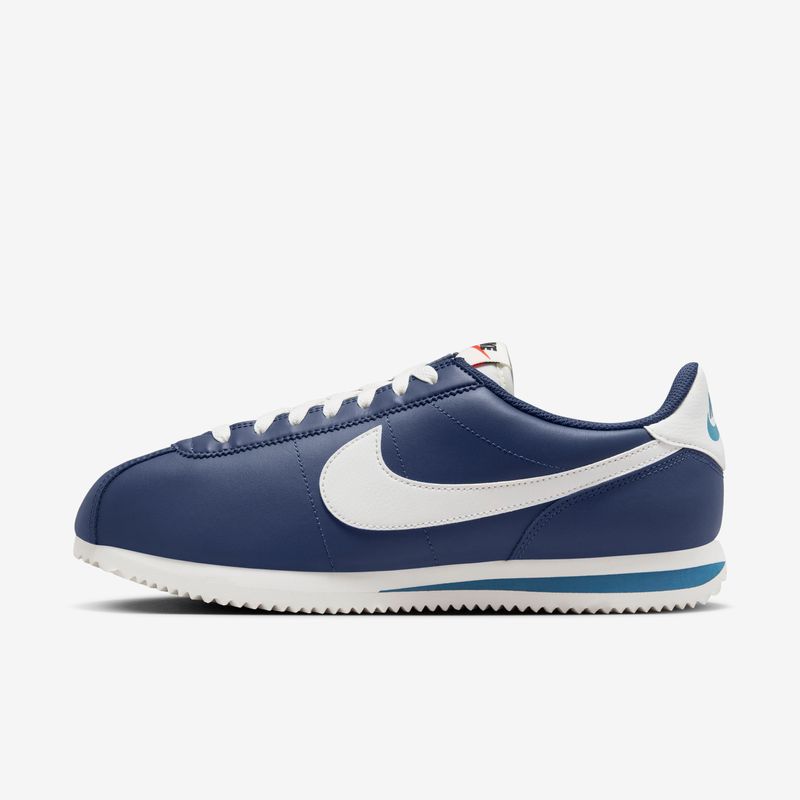 Royal blue and 2025 white nike cortez